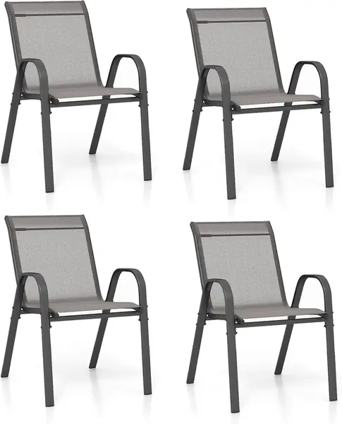 2/4er Set Gartenstühle, Stapelstühle aus Stoff mit…