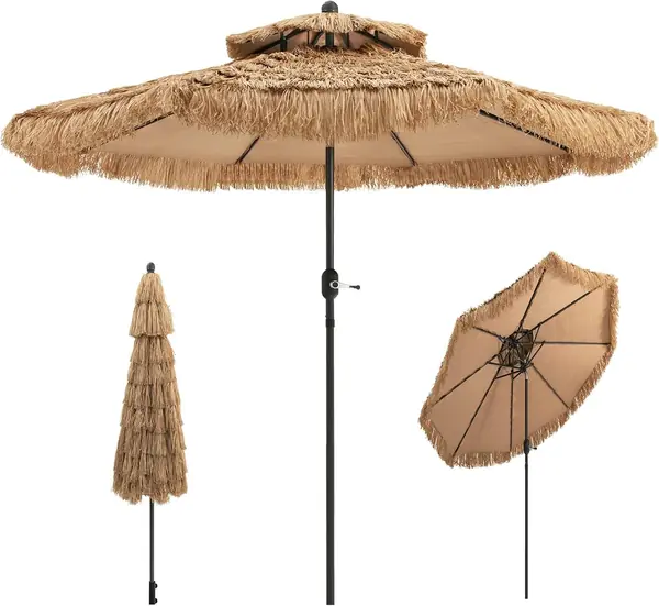 2.7m Hawaii Sonnenschirm, Strohschirm Sonnenschutz…