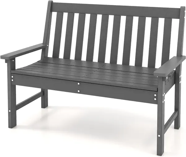 2 Sitzer Gartenbank, wetterfeste Sitzbank mit Rückenlehne…