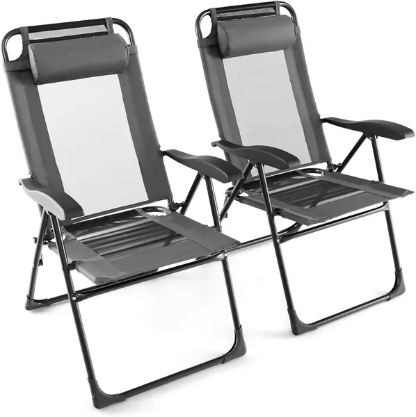 2er Set Gartenstühle, Klappstühle mit 7 verstellbaren…