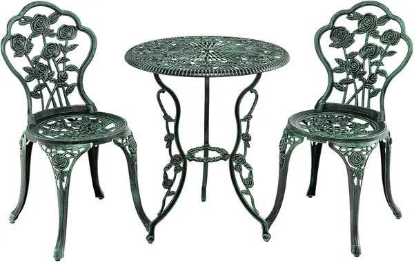 3 teiliges Gartenmöbel Set, Gartentisch mit 2…