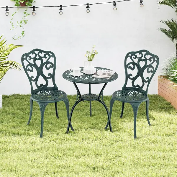 3-TLG. Gartenmöbel Set, wetterfestes Bistroset aus…