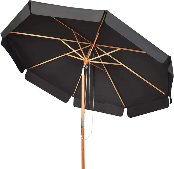 3M Sonnenschirm, Gartenschirm aus Buchenholz neigbar…