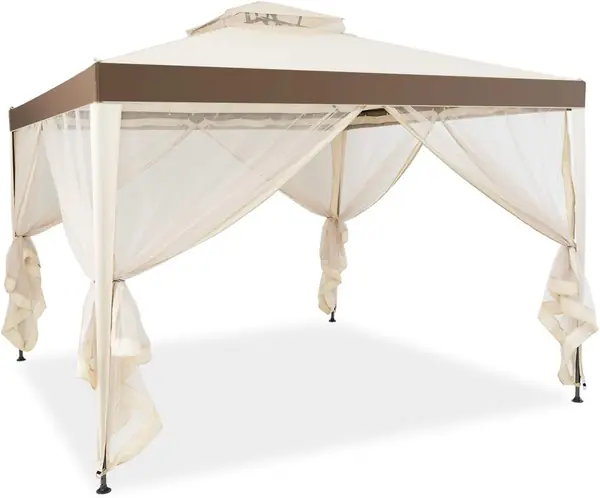 3x3m Pavillon, Partyzelt mit Doppeldach, Gartenzelt mit…