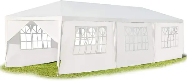 3x9m Gartenpavillon, Partyzelt mit 8 Seitenwände…
