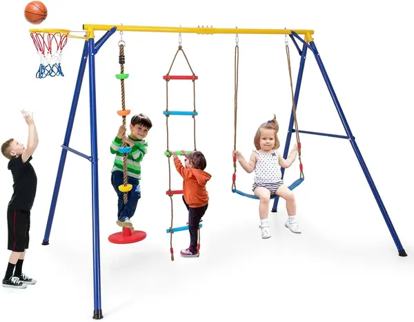 4 in 1 Kinderschaukel Set, Schaukelgestell mit Schaukel…
