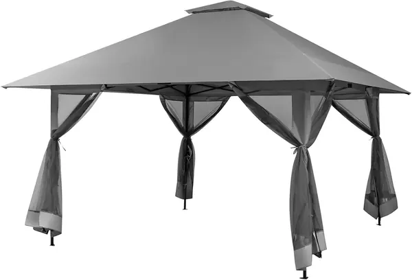 4 x 4 m Gartenpavillon, höhenverstellbarer Partypavillon…