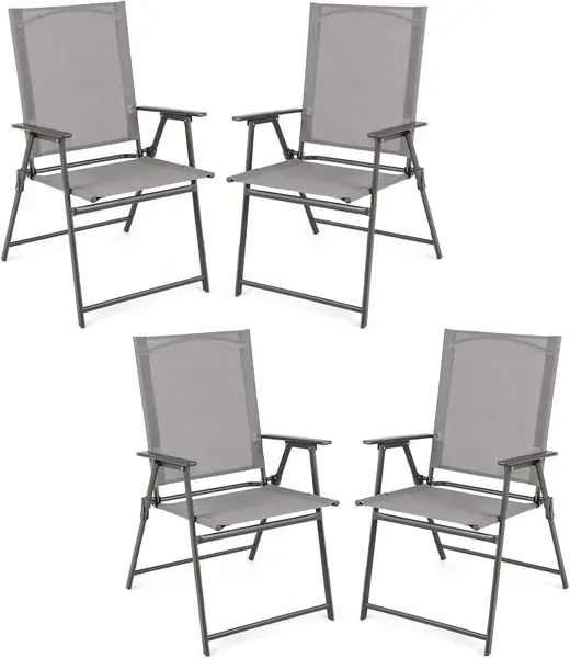 4er Set Gartenstühle, Klappstühle tragbar mit Armlehnen…