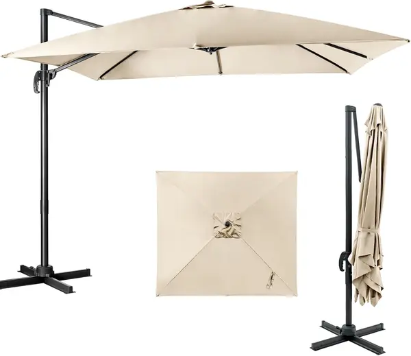 Ampelschirm 300cm, Gartenschirm knickbar &…