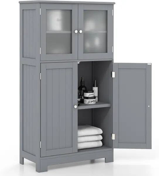 Badezimmerschrank mit 2 Türschränken, Mehrzweckschrank…