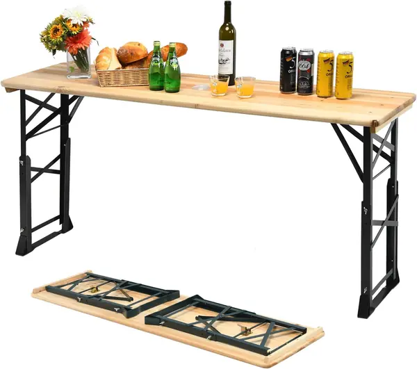Biertisch höhenverstellbar (75 cm-105 cm), klappbarer…