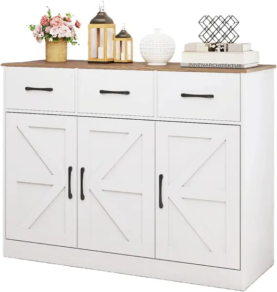 Buffetschrank mit 2 Türschränke & 3 Schubladen…