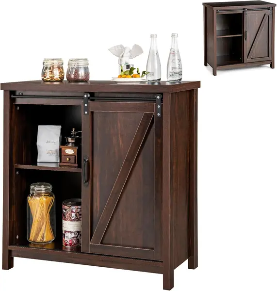 Buffetschrank mit 4 Fächern, moderner Küchenschrank mit…