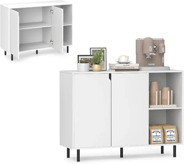 Buffetschrank Sideboard weiß, moderner Küchenschrank mit…