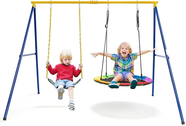 Doppelschaukel mit Schaukelgestell, Kinderschaukel…