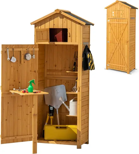 Gartenschrank Holz, Gerätehaus Outdoor wetterfest…
