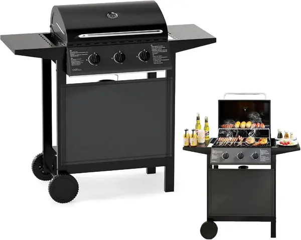 Gasgrill mit 3 Brennern & Thermometer, 24.000 BTU…