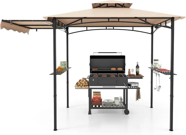Grillüberdachung 318 x 153 cm mit Seitenwand…