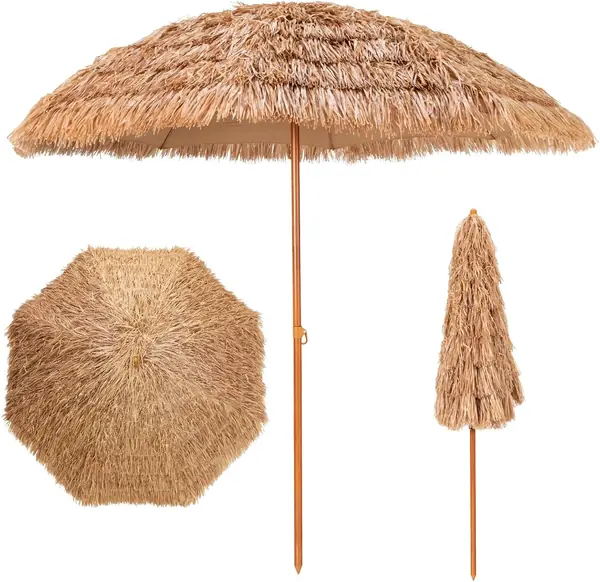 Hawaii Sonnenschirm, Reisstroh Strandschirm, Bastschirm &…