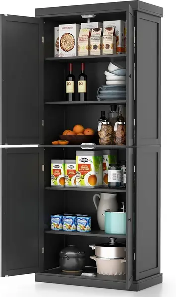 Hochschrank Buffetschrank mit Doppeltür, Küchenschrank…