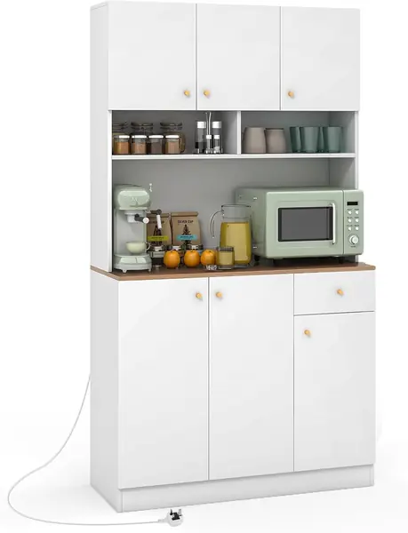 Hoher Küchenschrank mit Ladestation, Mehrzweckschrank mit…