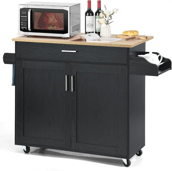Küchenwagen Servierwagen mit Arbeitsplatte, Küchenschrank…