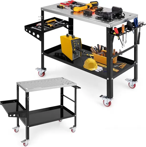 Mobiler Schweißtisch 92 x 46 cm, Schweißwerkbank aus…