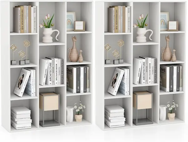 Offenes Bücherregal mit 11 Fächern, Würfelregal…