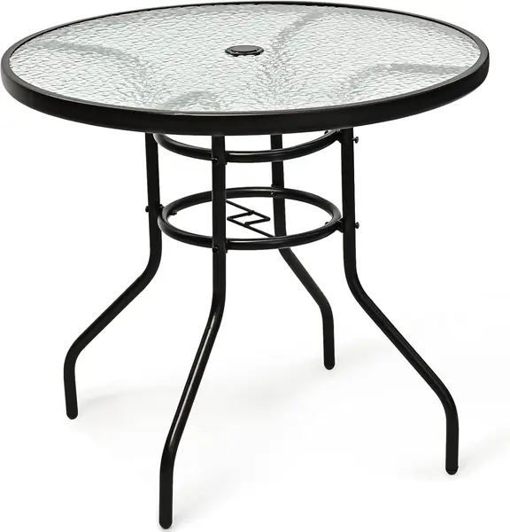 Runder Gartentisch φ80cm, Bistrotisch aus Metallrahmen &…