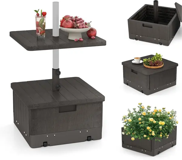 Sonnenschirmständer mit Rollen & Tischablage…